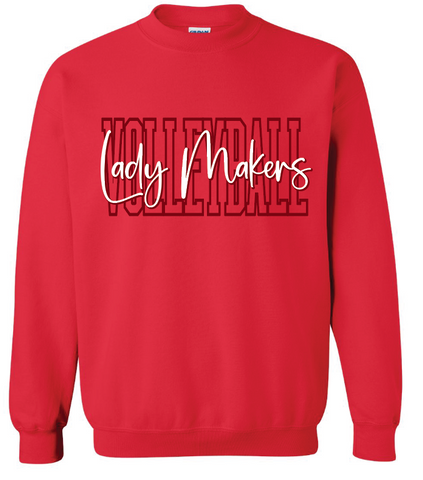 Volleyball Gildan Crewneck - Red