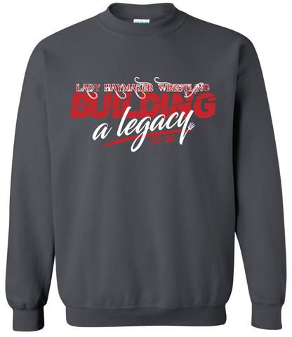 Girls Wrestling Gildan Crewneck - Gray