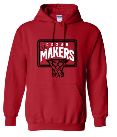 Girls Basketball Gildan Hoodie - Red