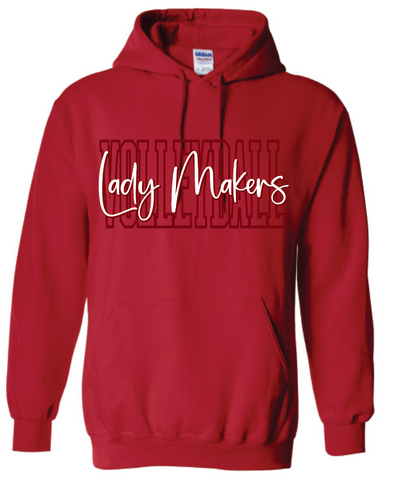 Volleyball Gildan Hoodie - Red
