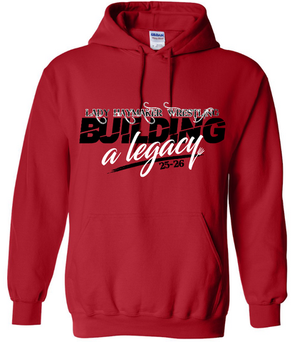 Girls Wrestling Gildan Hoodie - Red