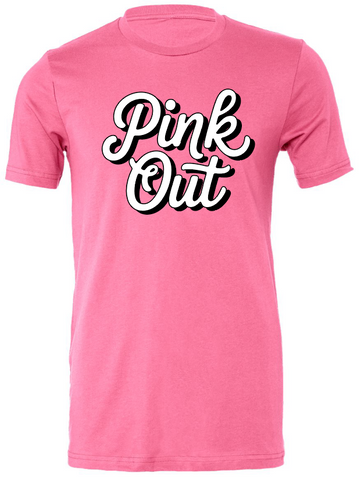 PINK OUT Script Tee