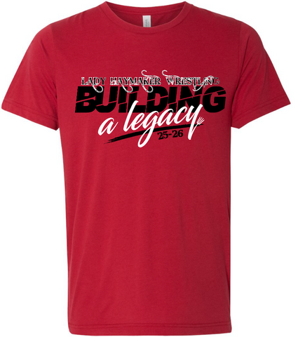 Girls Wrestling Bella Canvas Tee - Red