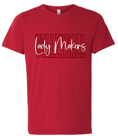 Volleyball Bella Canvas Tee - Red