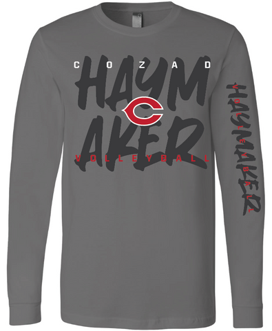 Volleyball Bella Canvas Long Sleeve Tee - Charcoal
