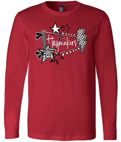 Haymakers Pennant Long Sleeve Tee - Bella or Gildan