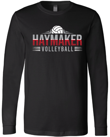Volleyball Bella Canvas Long Sleeve Tee - Black
