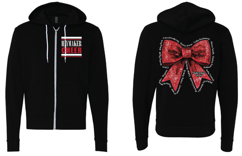 State Cheer Bow Bella Canvas Full Zip Hoodie