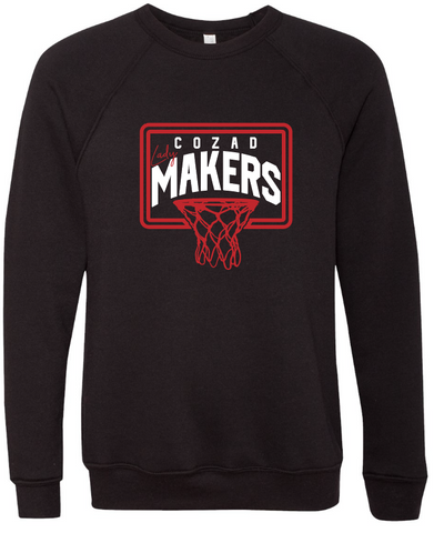 Girls Basketball Bella Canvas Crewneck Sweatshirt - Black