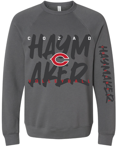 Volleyball Bella Canvas Crewneck Sweatshirt - Charcoal