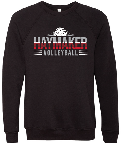Volleyball Bella Canvas Crewneck Sweatshirt - Black
