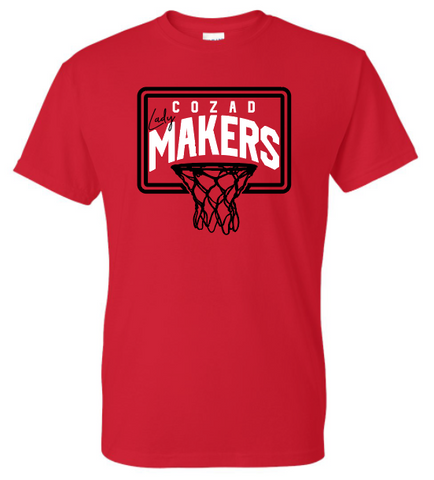 Girls Basketball Gildan Tee - Red