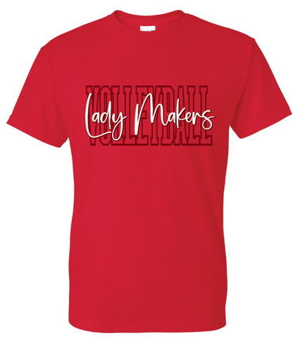 Volleyball Gildan Tee - Red